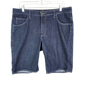 Women's Riders By Lee Blue Denim Bermuda Shorts 11.5" Inseam Dark Wash Size 16